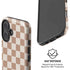 Neutral Checkered iPhone 16 Plus Magsafe Impact Case